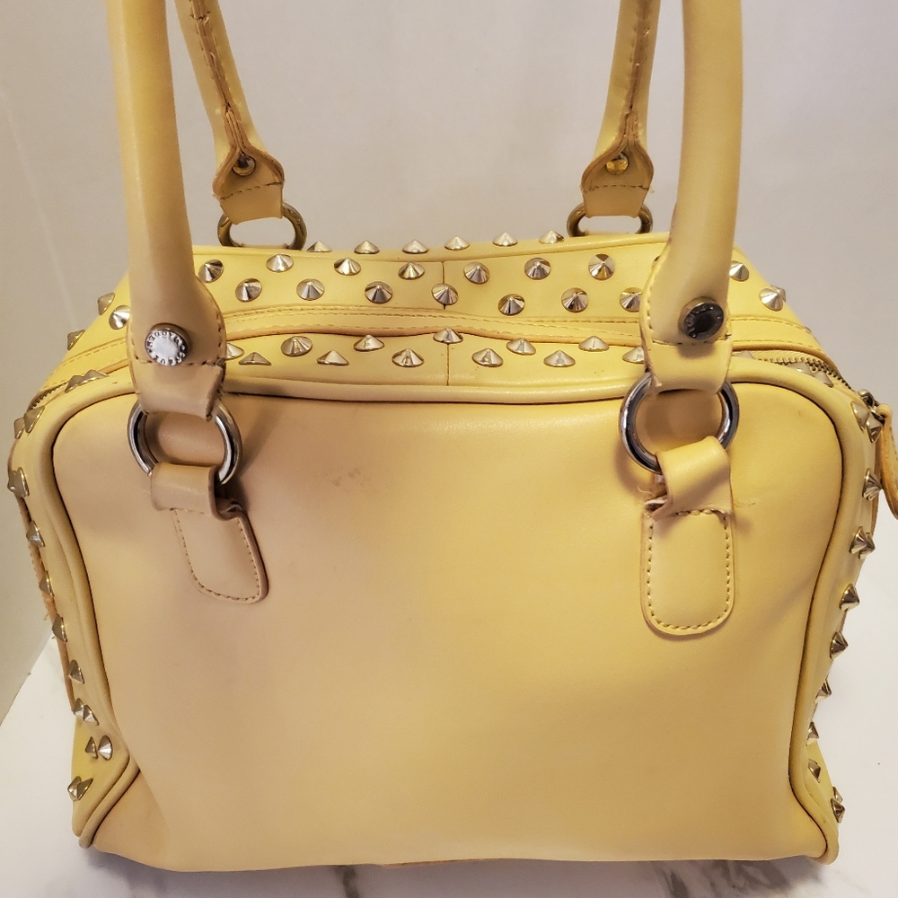 Yellow Studded Shoulder Bag